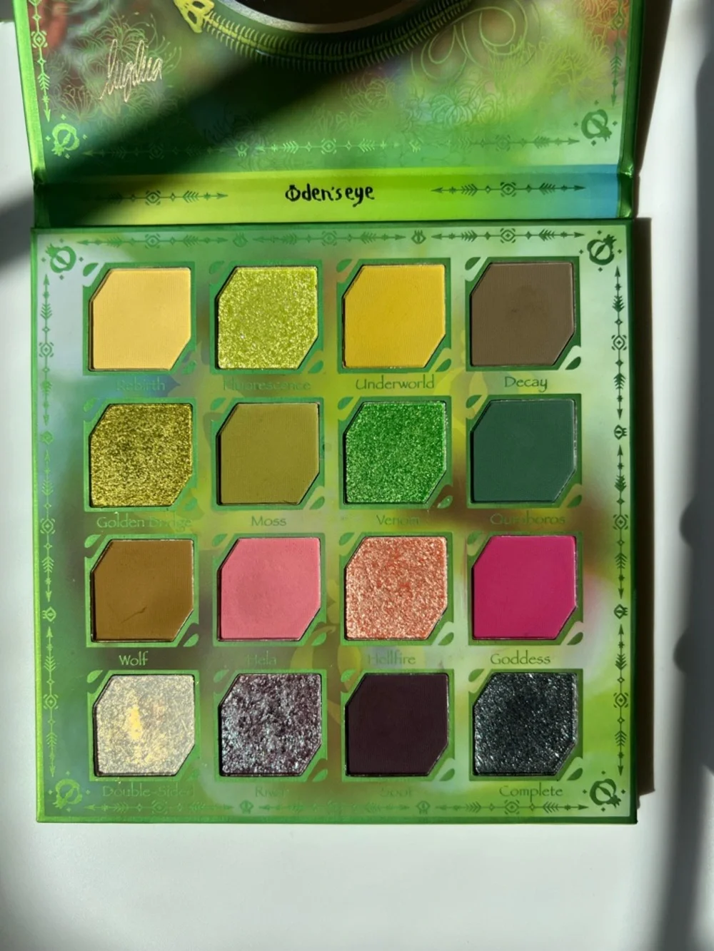 oden's eye angelica nyqvist Eyeshadow Palette – Vibrant Greens & Pink Shades - Picture 1 of 4